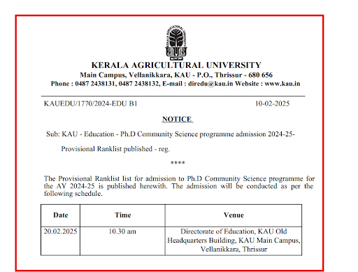 KAU PhD Admission Date