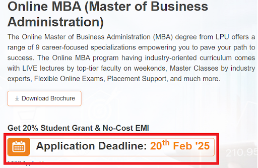 LPU Online Admission 2025