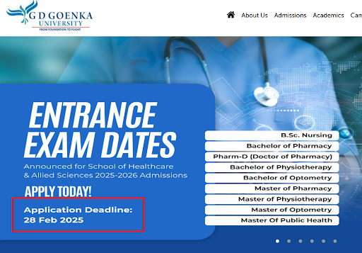 GD Goenka University Application