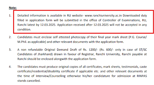Ranchi University Notice