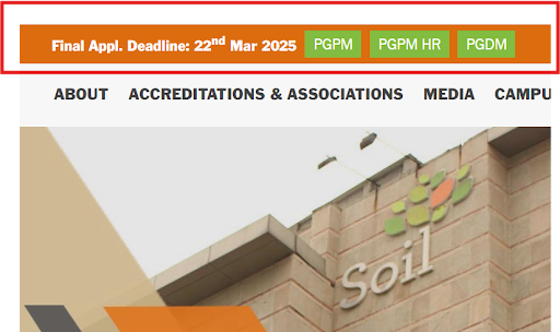 SOIL PGDM Application Date