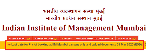IIM Mumbai PGP Admission 2025-2027
