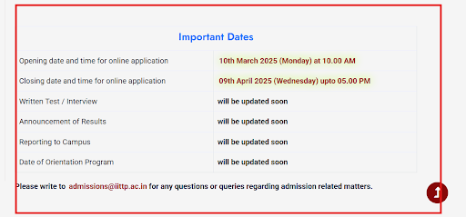 IIT Tirupati PhD Admission Schedule
