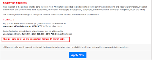 XIM university Admission Details