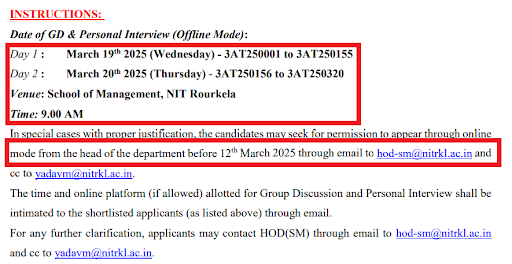 NIT Rourkela MBA Admission 2025-27