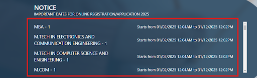 SHEAT UG and PG Admission Deadline