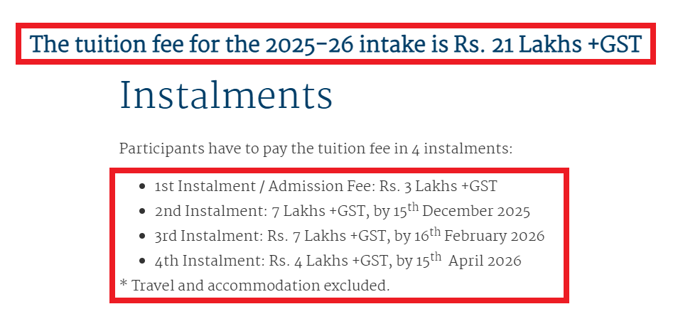 SDA Bocconi Fee Structure 2025-26