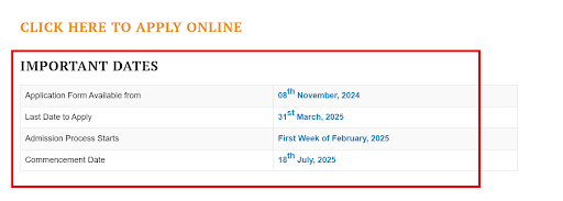 Sri Balaji University Application Date