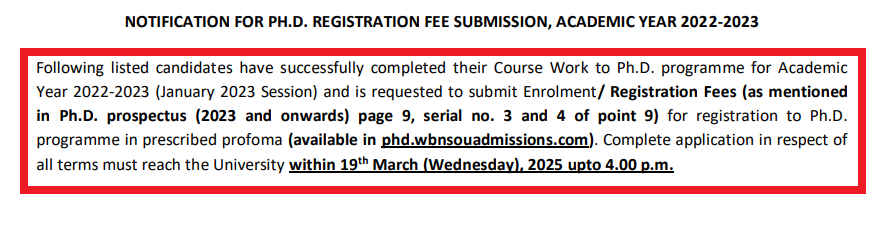 NSOU PhD Admission 2025