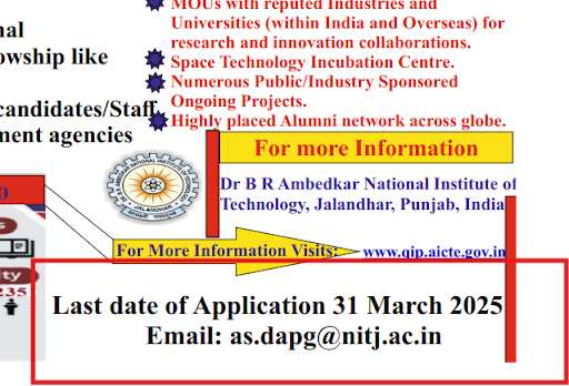 NIT Jalandar PhD and MTech admission 2025