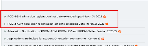 CCSNIAM PGDM Application Deadline
