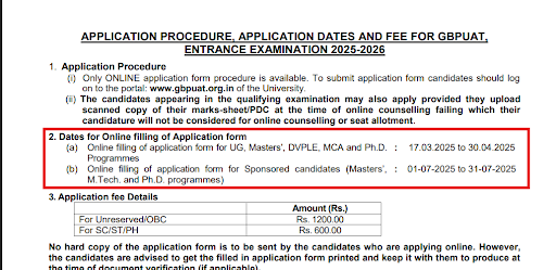 GBUPAT Admission Notice