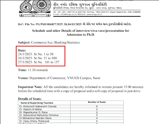 VNSGU PhD Program Schedule