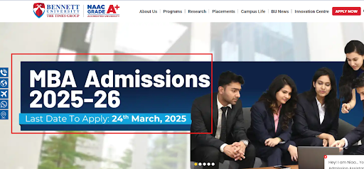 Bennet University MBA Admission