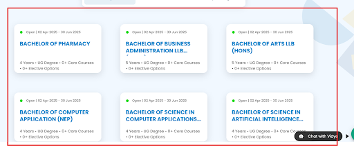CVM University Admission Schedule