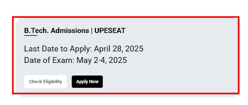 UPES University Admission Schedule