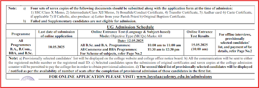 Loyola Academy UG Admissions