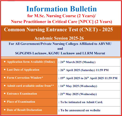 ABMVU Nursing Admission Schedule
