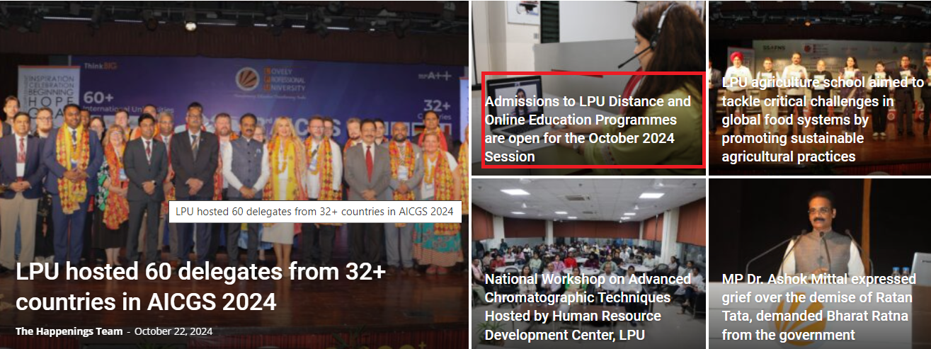 LPU Admissions to Distance and Online Education Programmes Started