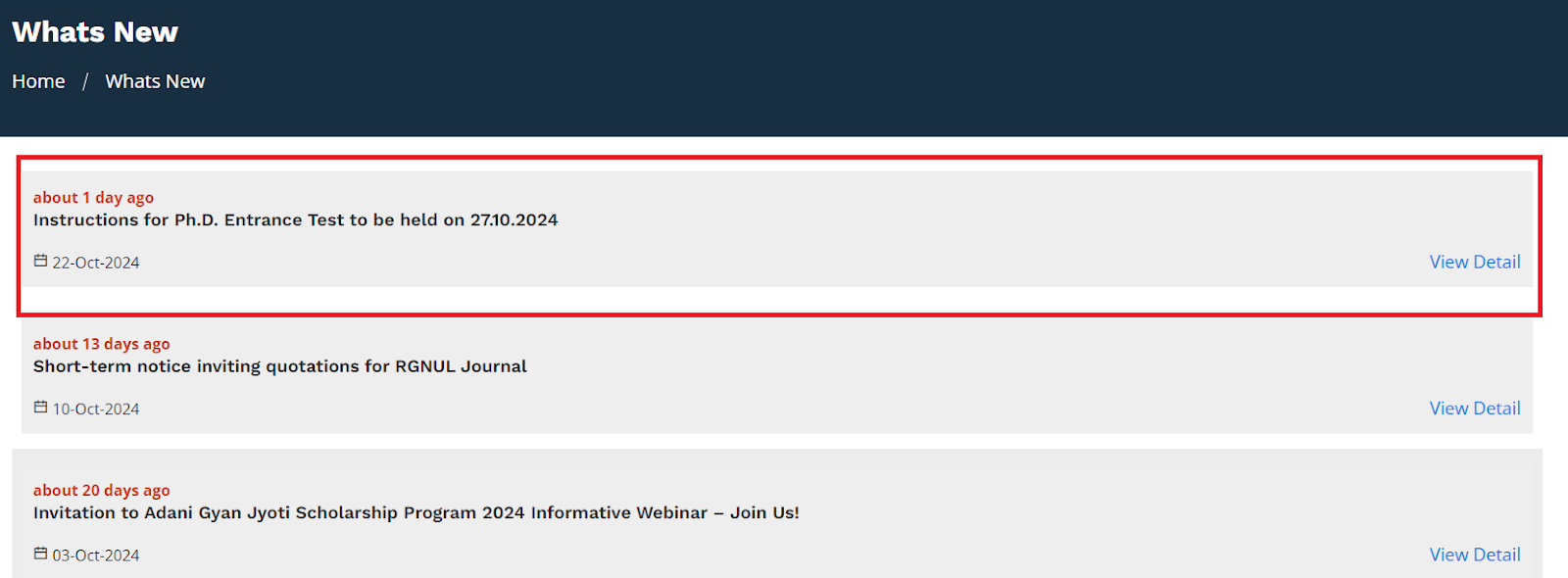 Ph.D. Entrance Test is to be Held Soon at Rajiv Gandhi National University of Law