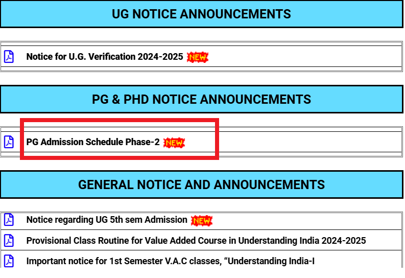 Raiganj University Released Phase 2 Schedule for Admission in Various PG Courses