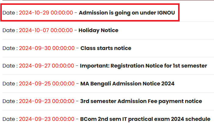 Nabagram Hiralal Paul College Grants Admission in UG Courses Under IGNOU
