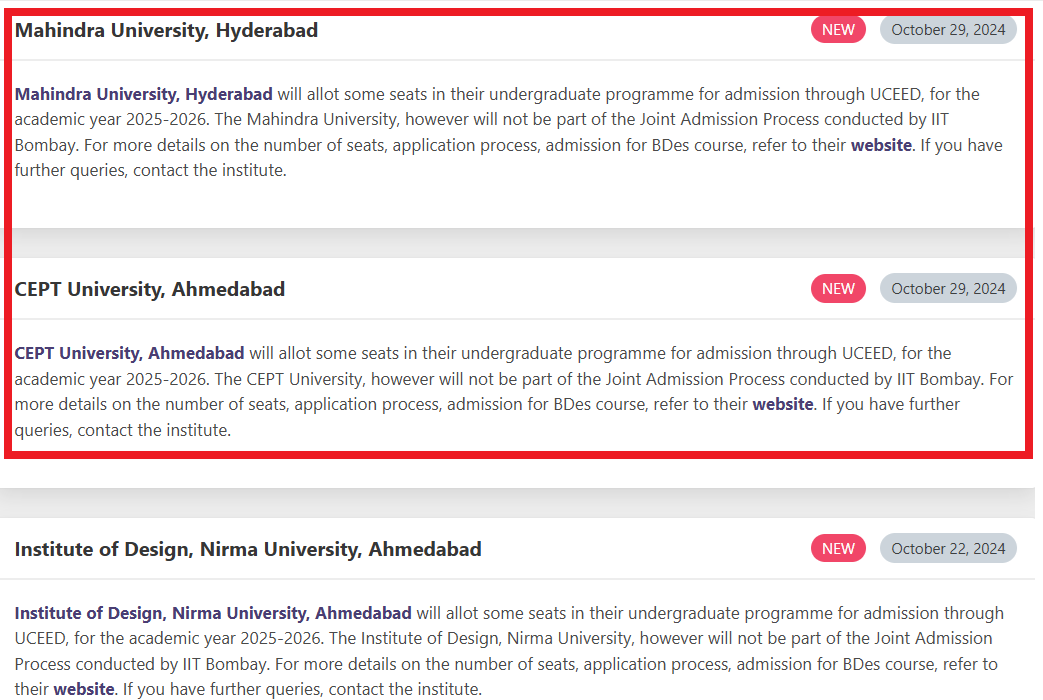 Mahindra University and CEPT University Allocates Seats for Undergraduate Admission Through UCEED 2025