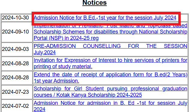 Kurukshetra University Begins B.Ed Admission to Open