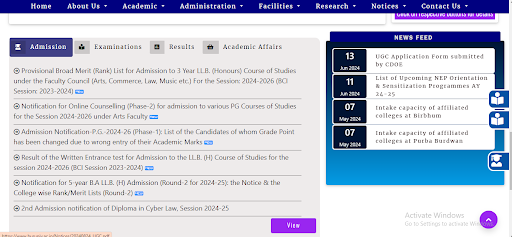 Burdwan University LLP News