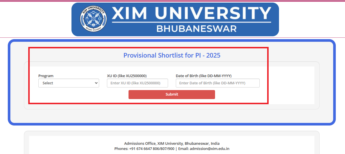 XIM University Interview Cutoff 2025